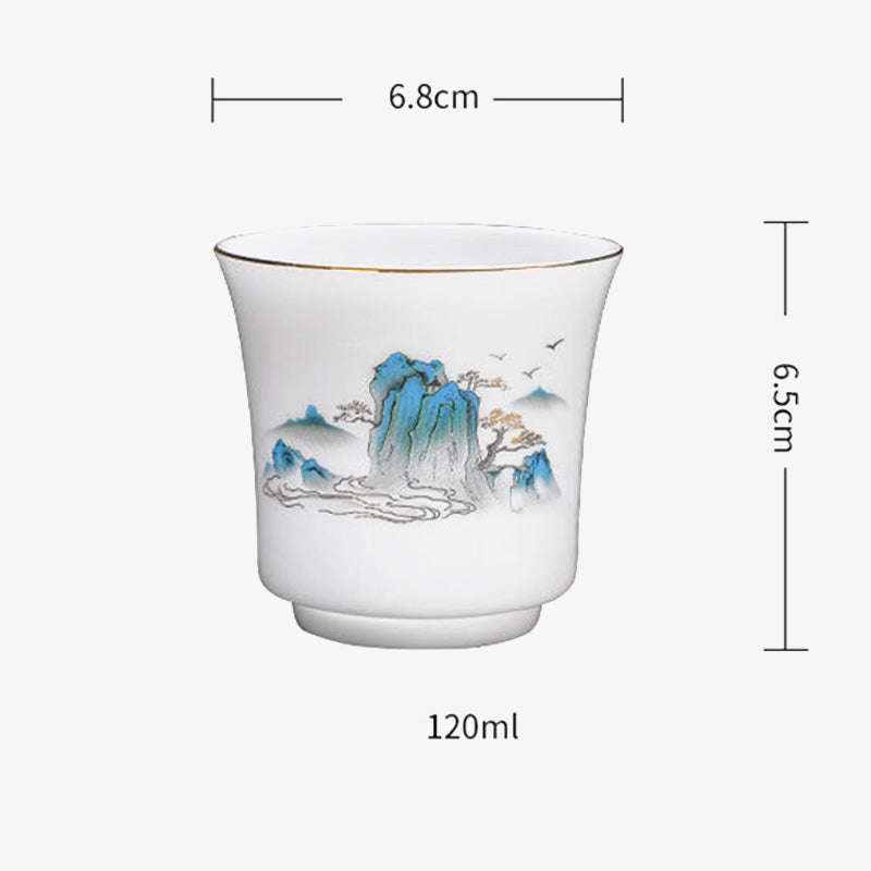 Buddha Stones Montagne Fiumi Albero Tazza da tè in ceramica Tazza da tè Kung Fu 120ml
