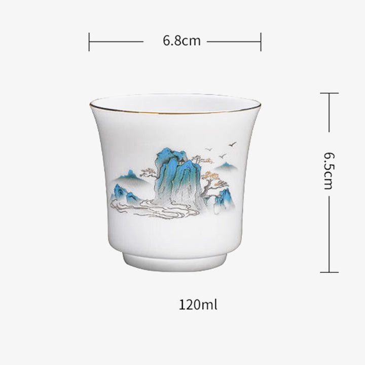 Buddha Stones Montagne Fiumi Albero Tazza da tè in ceramica Tazza da tè Kung Fu 120ml