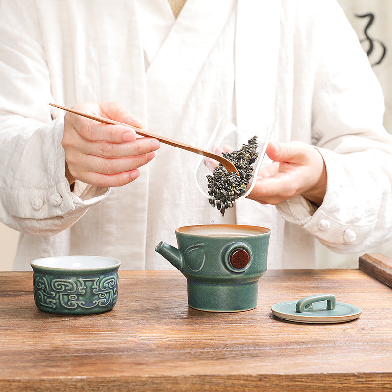 Buddha Stones Sanxingdui Tazza da tè in ceramica Tazza da tè Kung Fu con sacchetto