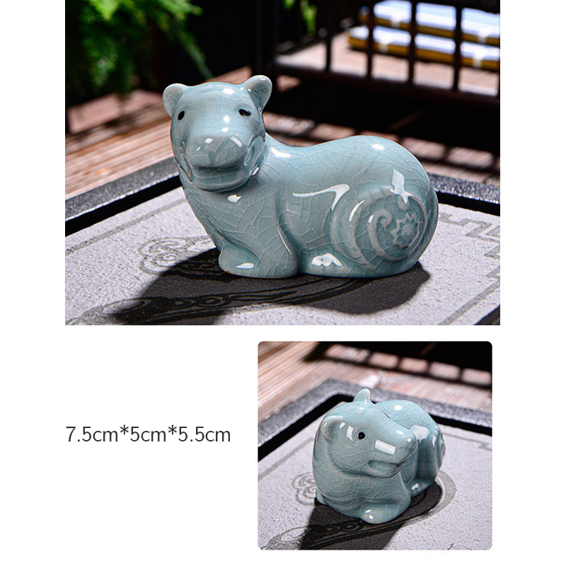 Buddha Stones Zodiaco cinese Ricchezza Ceramica Tè Animale domestico Decorazione della casa Figurina