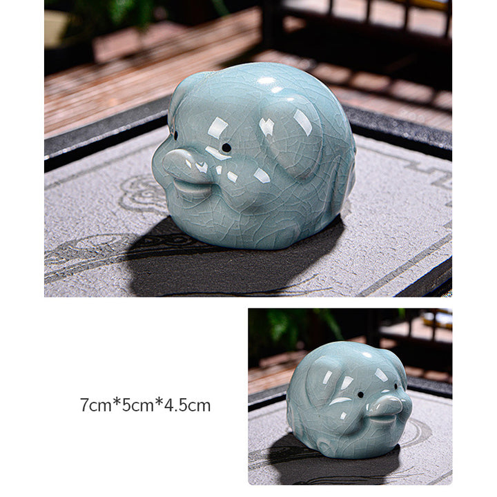 Buddha Stones Zodiaco cinese Ricchezza Ceramica Tè Animale domestico Decorazione della casa Figurina