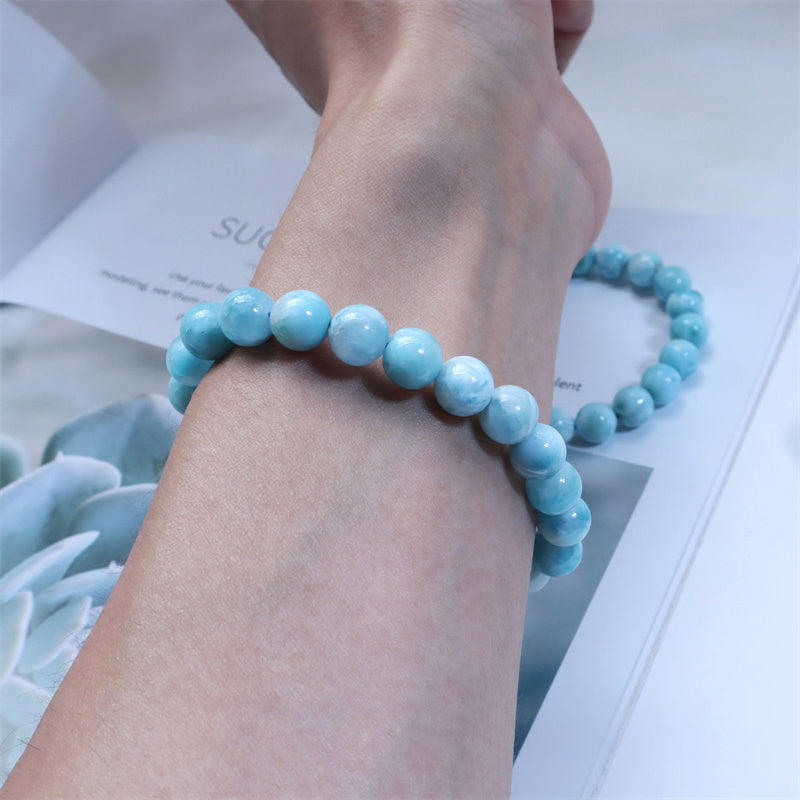 Bracciale Buddha Stones Natural Larimar Wisdom Confidence