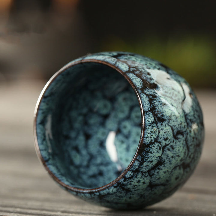 Buddha Stones Semplice multicolore Forno Cambiamento Cinese Jianzhan Tazza da tè in ceramica Kung Fu Tazza da tè 110ml