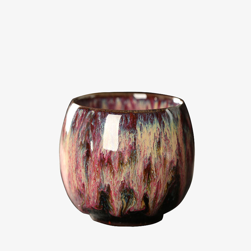 Buddha Stones Semplice multicolore Forno Cambiamento Cinese Jianzhan Tazza da tè in ceramica Kung Fu Tazza da tè 110ml