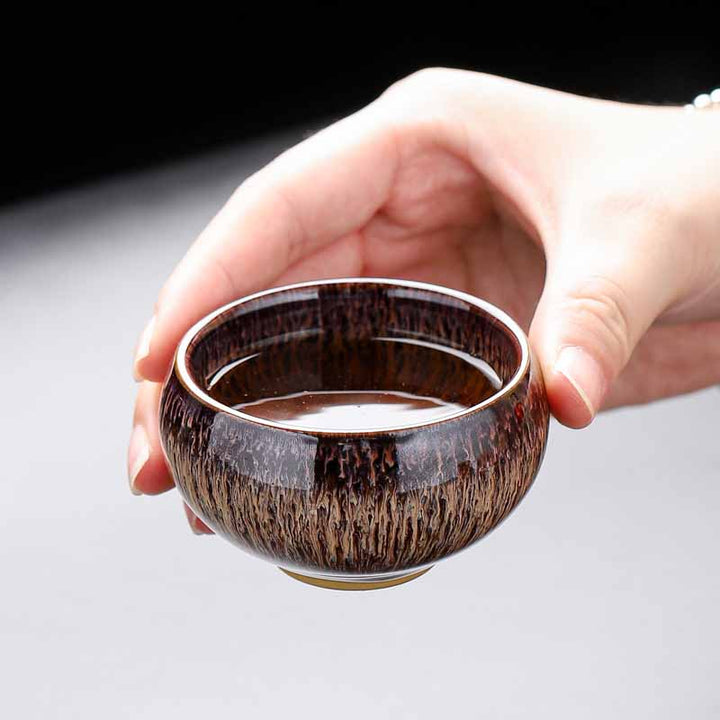 Buddha Stones Piccolo pesce Koi Forno Cambia Cinese Jianzhan Tazza da tè in ceramica Tazza da tè Kung Fu 60ml