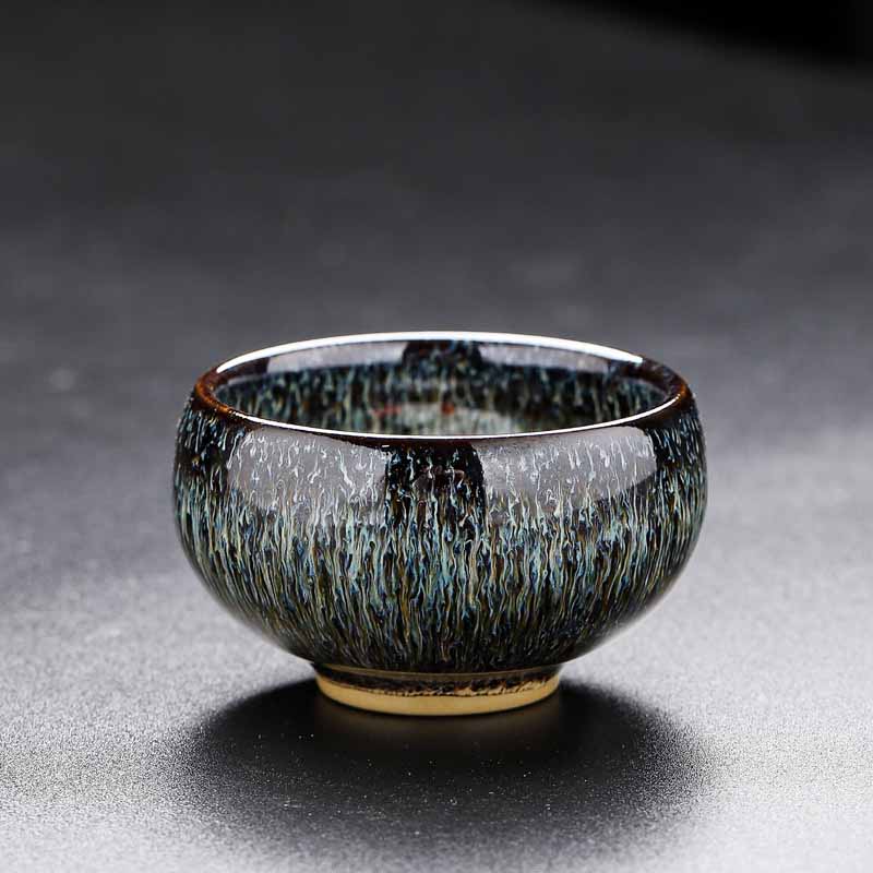 Buddha Stones Piccolo pesce Koi Forno Cambia Cinese Jianzhan Tazza da tè in ceramica Tazza da tè Kung Fu 60ml