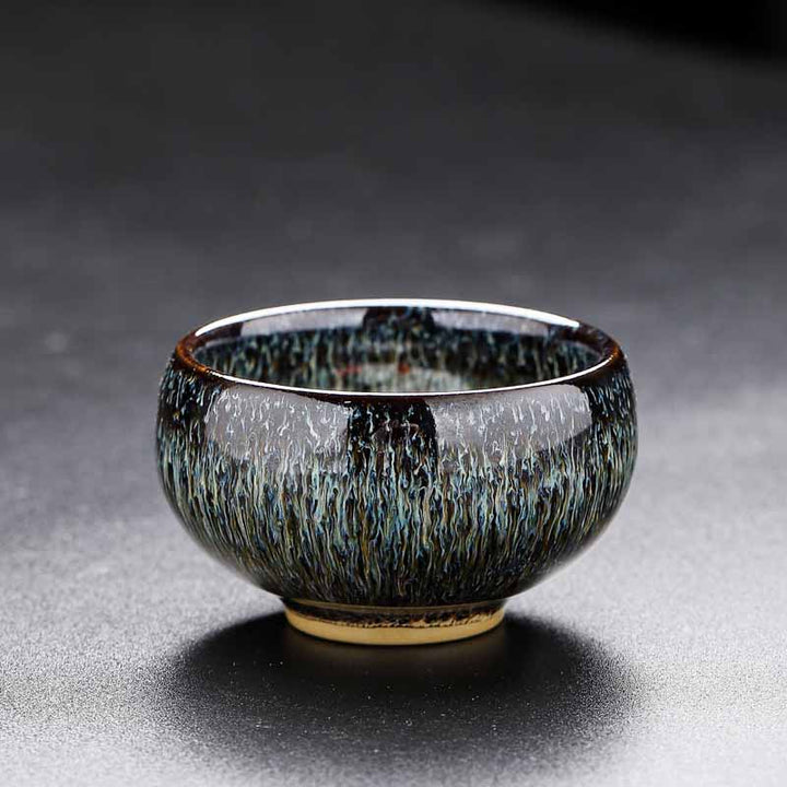 Buddha Stones Piccolo pesce Koi Forno Cambia Cinese Jianzhan Tazza da tè in ceramica Tazza da tè Kung Fu 60ml