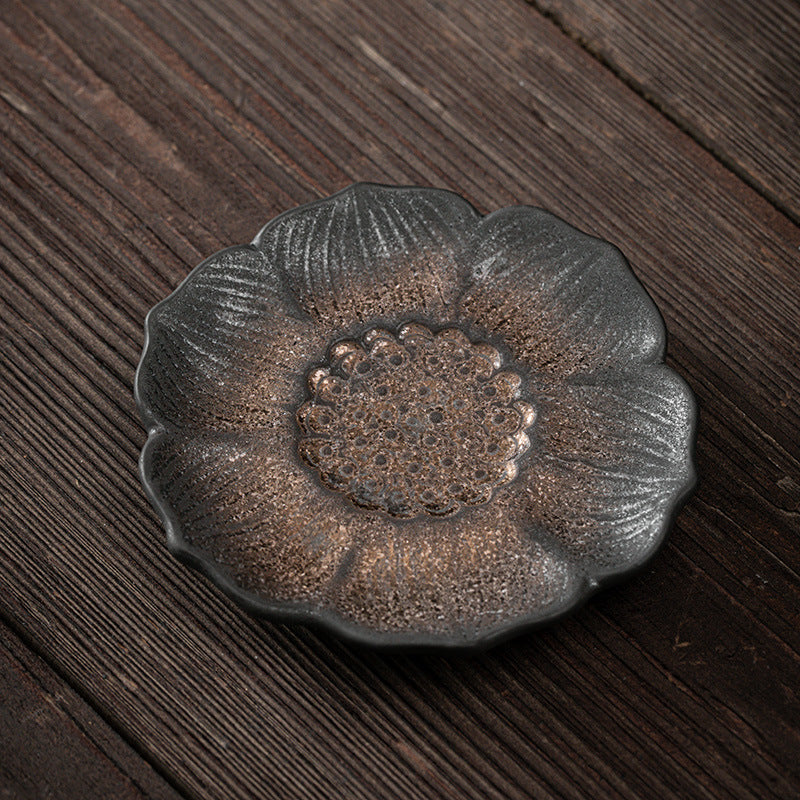 Buddha Stones Vintage Lotus Flower Ceramica Tazza Sottobicchiere Tazza da Tè Kung Fu Tappetino da Tè - image 11