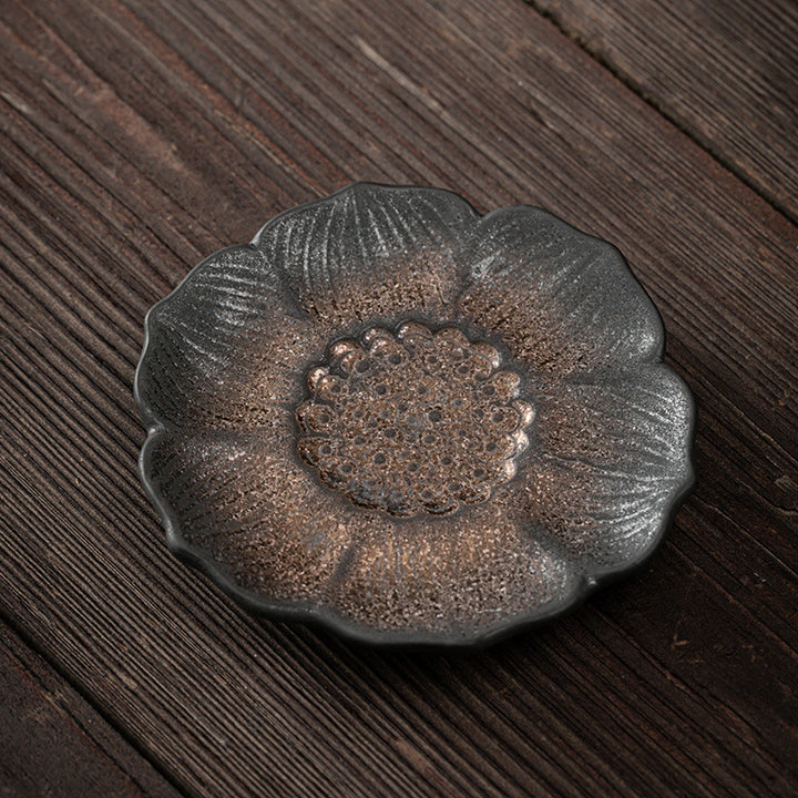 Buddha Stones Vintage Lotus Flower Ceramica Tazza Sottobicchiere Tazza da Tè Kung Fu Tappetino da Tè - image 11