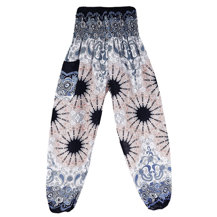 Pantaloni harem larghi con motivo geometrico mandala Buddha Stones, pantaloni da yoga da donna a vita alta - image 5