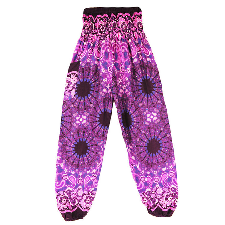 Pantaloni harem larghi con motivo geometrico mandala Buddha Stones, pantaloni da yoga da donna a vita alta - image 42