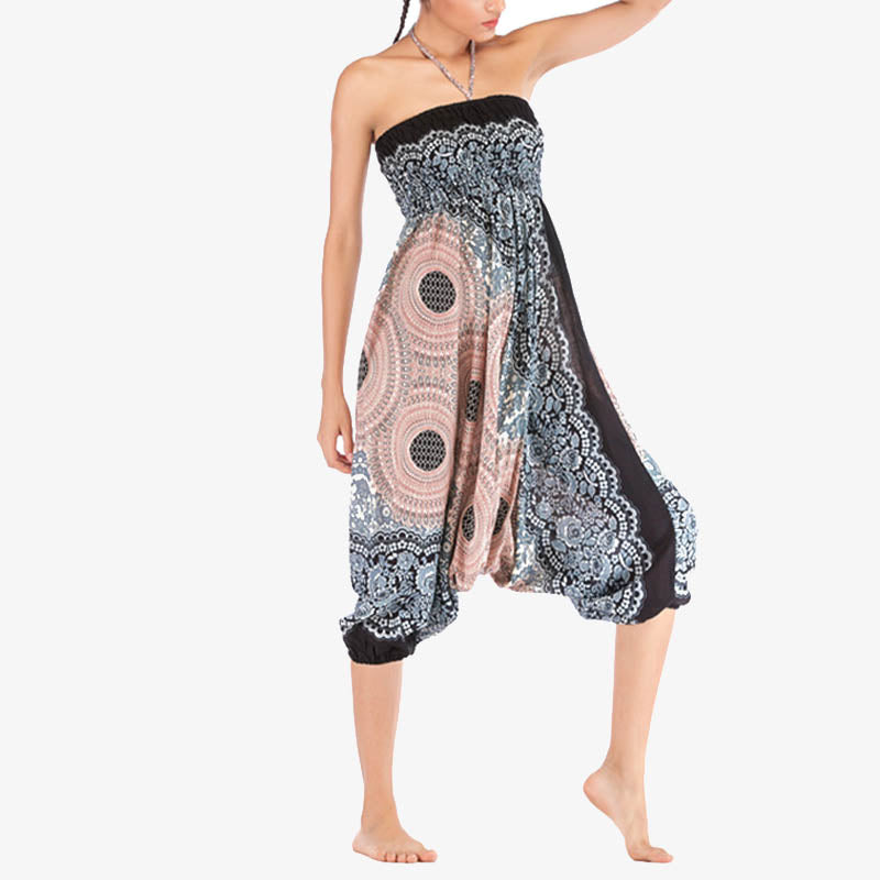 Pantaloni harem larghi con motivo geometrico rotondo Buddha Stones, due stili, tuta, pantaloni da yoga da donna a vita alta - image 35