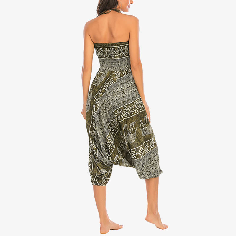 Pantaloni harem larghi e arricciati con motivo a elefante, tuta da yoga da donna, stile Buddha Stones, due stili - image 19