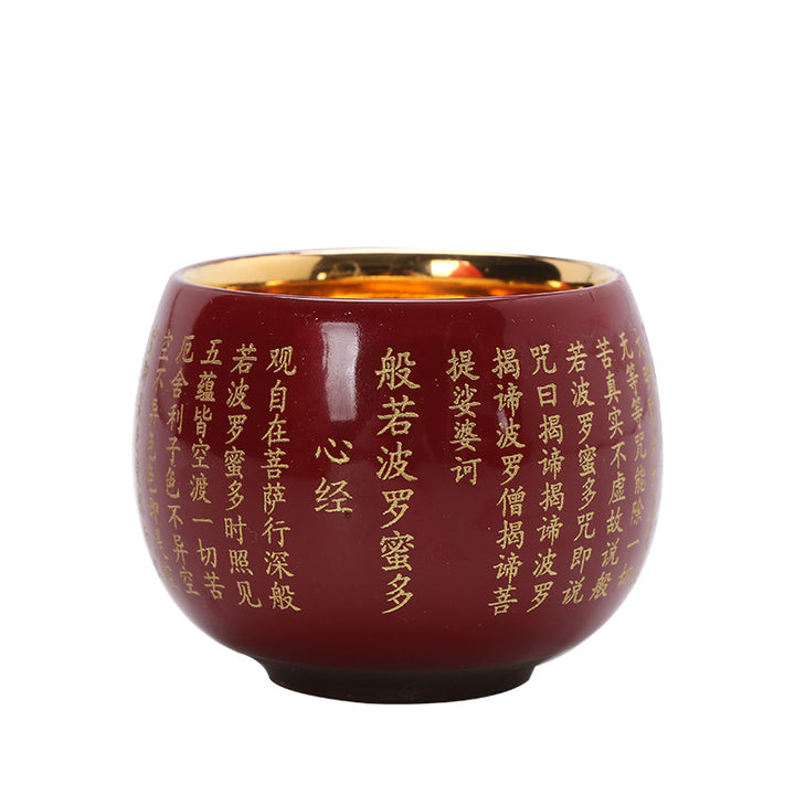 Buddha Stones Sutra del cuore Mantra della grande compassione Tazza da tè in ceramica incisa Tazza da tè Kung Fu