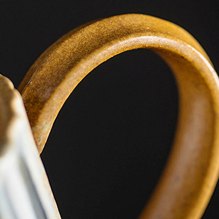 Buddha Stones Retro a strisce Kiln Change Tazza da caffè in ceramica Tazza da tè in ceramica grezza con piattino 250 ml