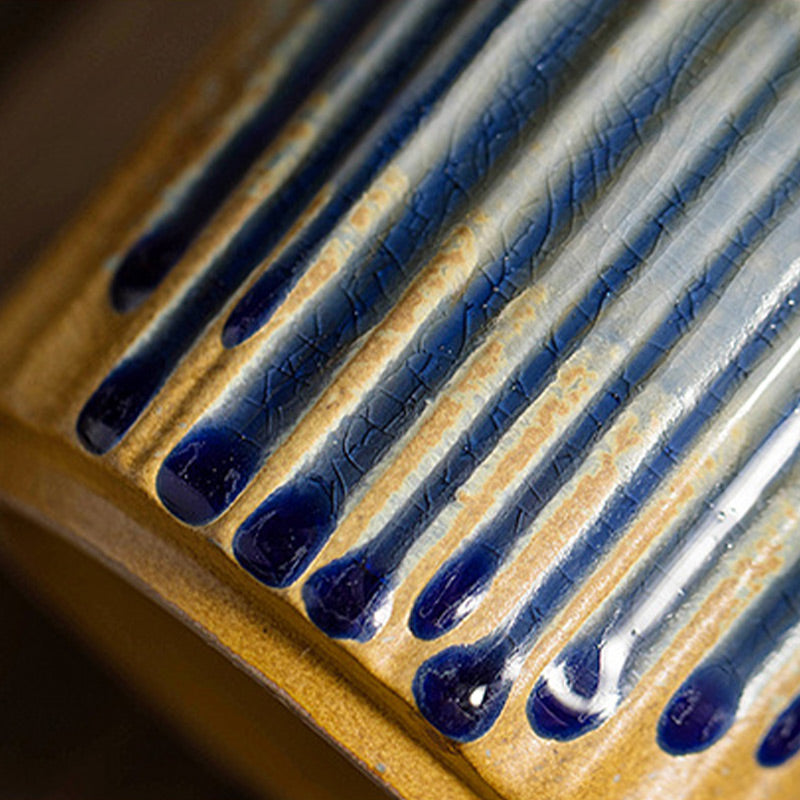 Buddha Stones Retro a strisce Kiln Change Tazza da caffè in ceramica Tazza da tè in ceramica grezza con piattino 250 ml