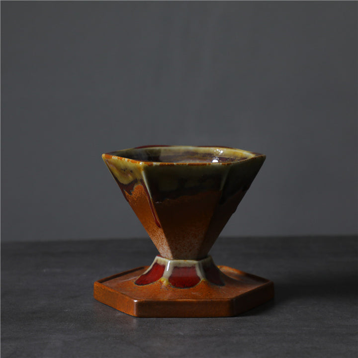 Tazza da caffè in ceramica con design esagonale Buddha Stones , tazza da caffè con base 170 ml