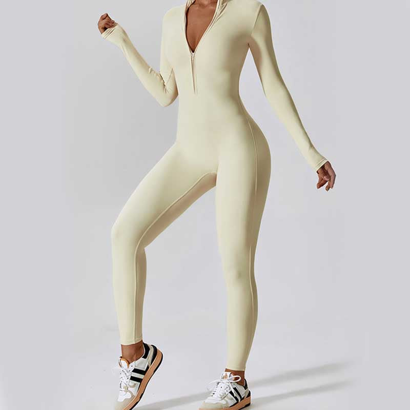 Buddha Stones Donna Cerniera Manica Lunga Shapewear Tuta Sportiva Fitness Yoga Body - image 31