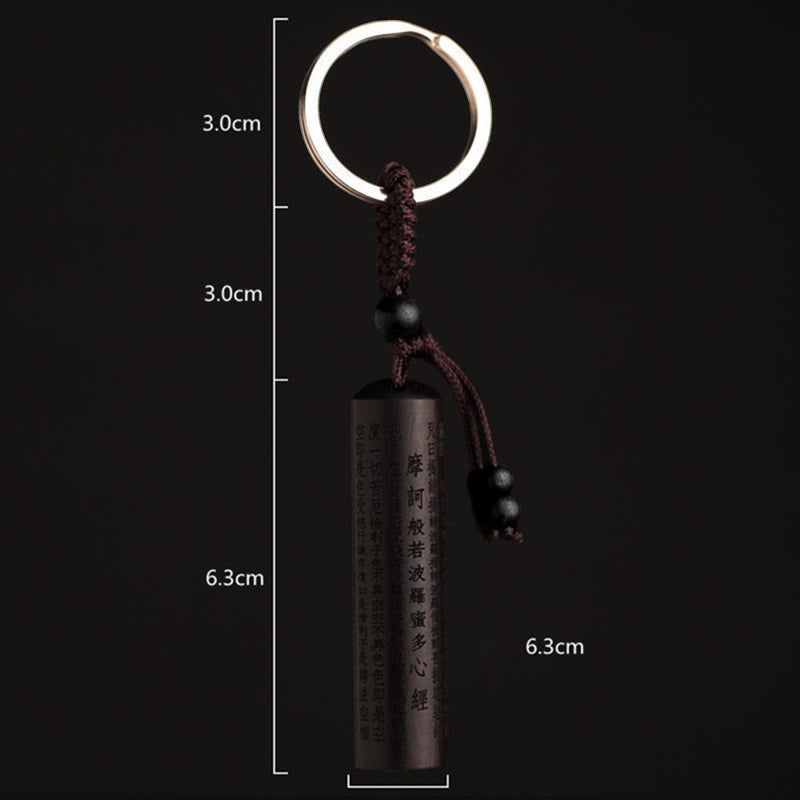 Portachiavi della pace del Sutra del cuore in ebano del Tibet - image 4