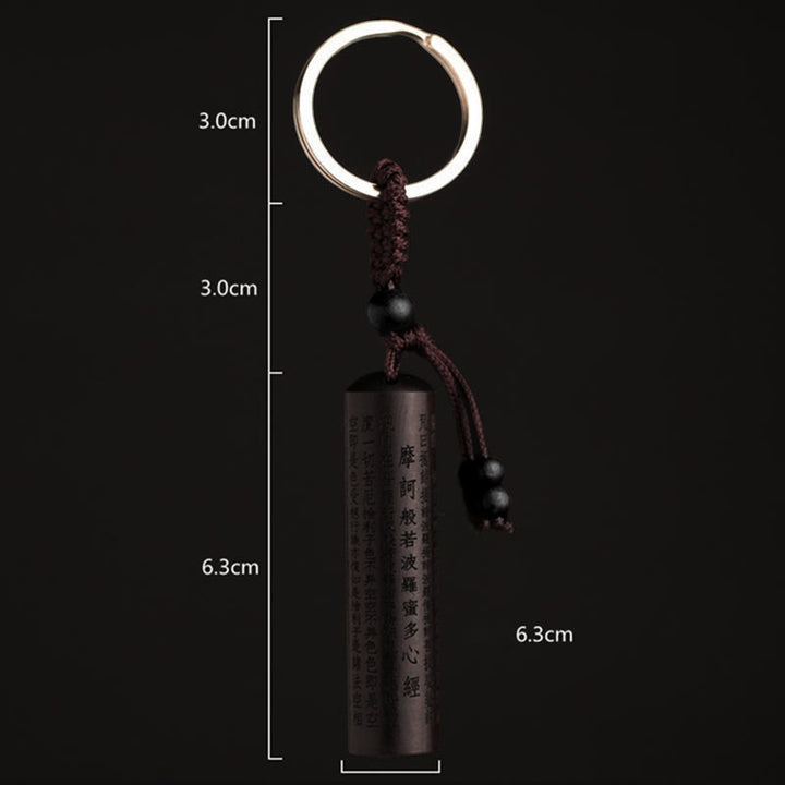 Portachiavi della pace del Sutra del cuore in ebano del Tibet - image 4