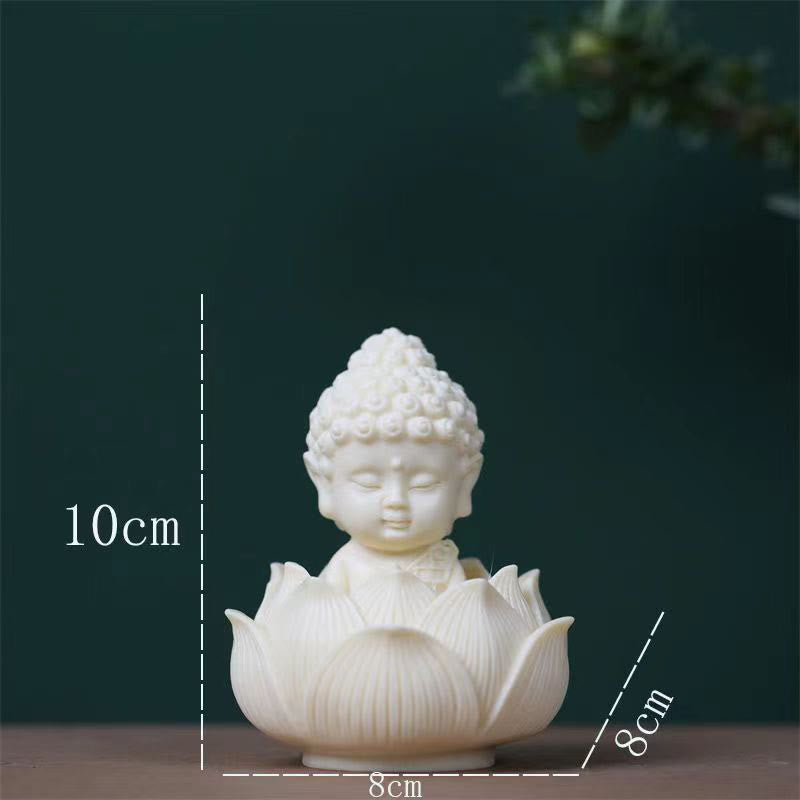 Buddha Stones Mini Avorio Frutta Tathagata Buddha Lotus Kwan Yin Avalokitesvara Manjusri Samantabhadra Serenity Desk Decorazione