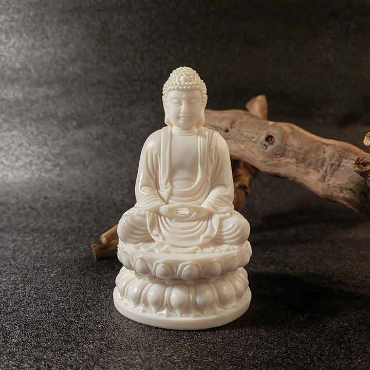 Buddha Stones Mini Avorio Frutta Tathagata Buddha Lotus Kwan Yin Avalokitesvara Manjusri Samantabhadra Serenity Desk Decorazione