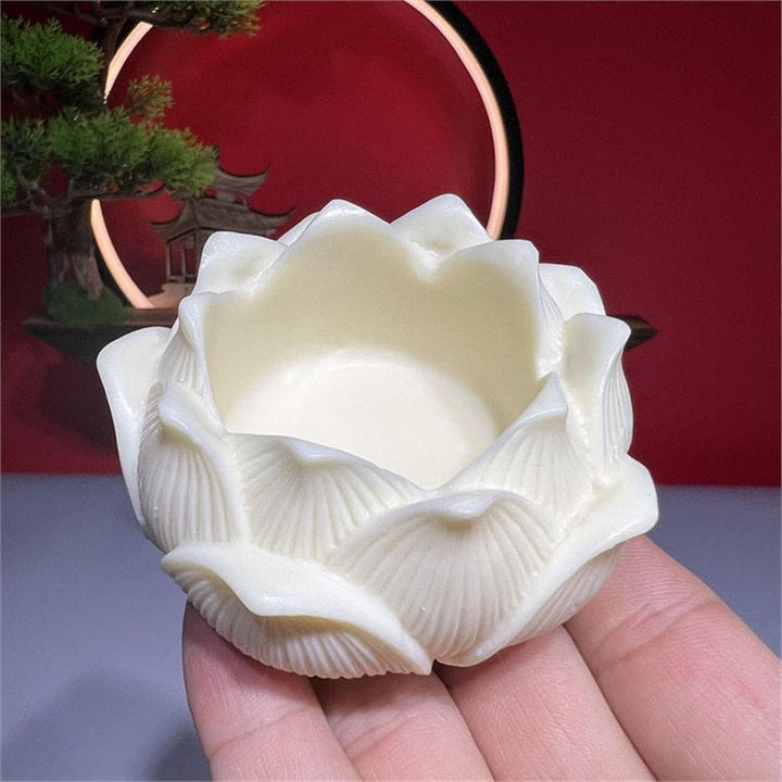 Buddha Stones Mini Avorio Frutta Tathagata Buddha Lotus Kwan Yin Avalokitesvara Manjusri Samantabhadra Serenity Desk Decorazione