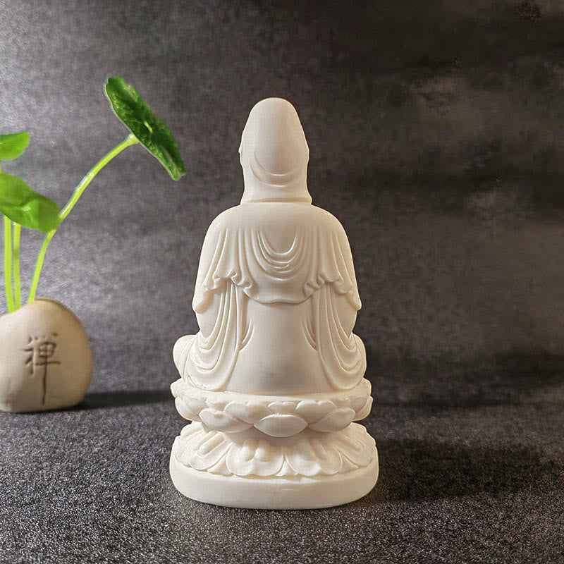 Buddha Stones Mini Avorio Frutta Tathagata Buddha Lotus Kwan Yin Avalokitesvara Manjusri Samantabhadra Serenity Desk Decorazione