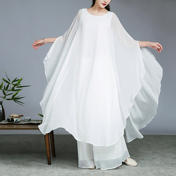 Buddha Stones Semplice Modello Midi Vestito Pantaloni Gamba Larga Meditazione Spirituale Zen Pratica Yoga Danza Abbigliamento - image 1