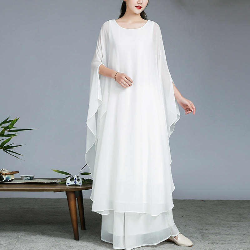 Buddha Stones Semplice Modello Midi Vestito Pantaloni Gamba Larga Meditazione Spirituale Zen Pratica Yoga Danza Abbigliamento - image 2