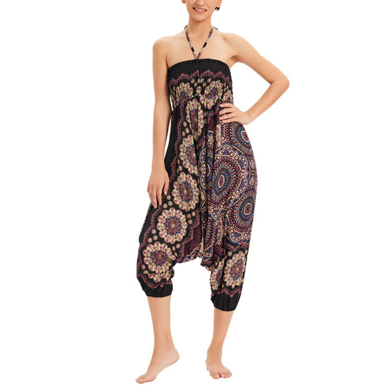 Pantaloni harem larghi con motivo a fiori mandala, pantaloni a vita alta, pantaloni da tuta, pantaloni da due stili Buddha Stones - image 11