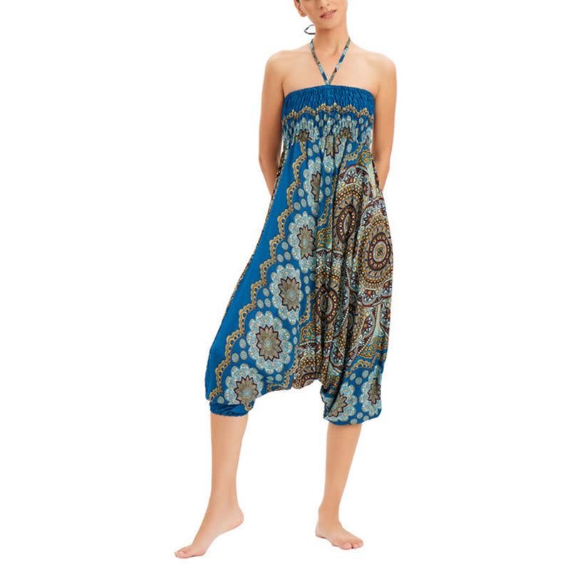 Pantaloni harem larghi con motivo a fiori mandala, pantaloni a vita alta, pantaloni da tuta, pantaloni da due stili Buddha Stones - image 31