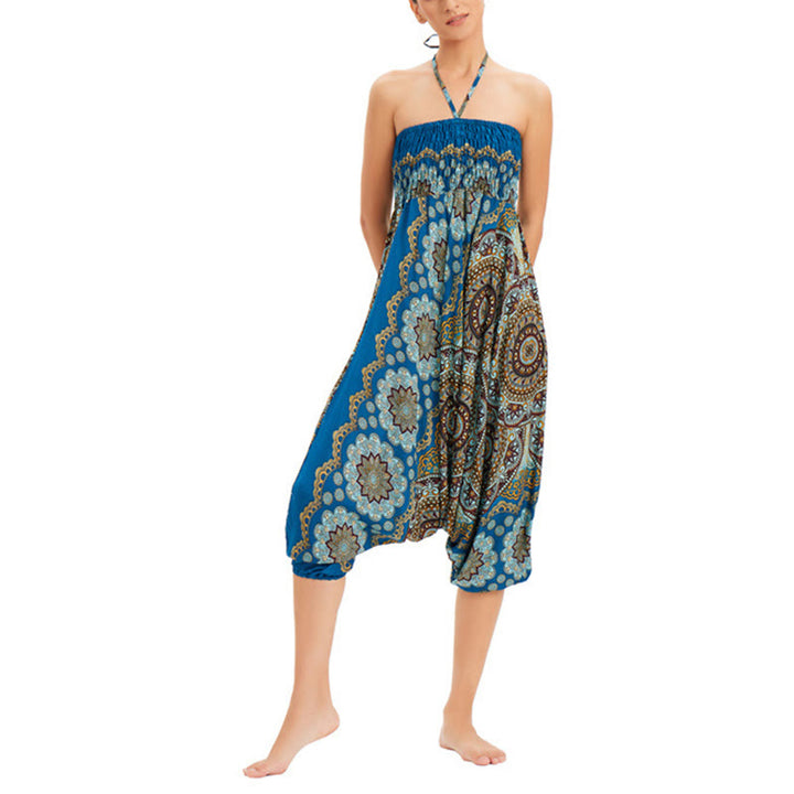 Pantaloni harem larghi con motivo a fiori mandala, pantaloni a vita alta, pantaloni da tuta, pantaloni da due stili Buddha Stones - image 31