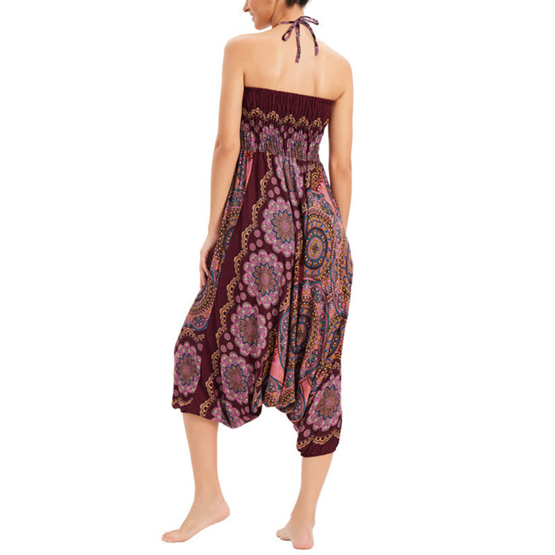 Pantaloni harem larghi con motivo a fiori mandala, pantaloni a vita alta, pantaloni da tuta, pantaloni da due stili Buddha Stones - image 18