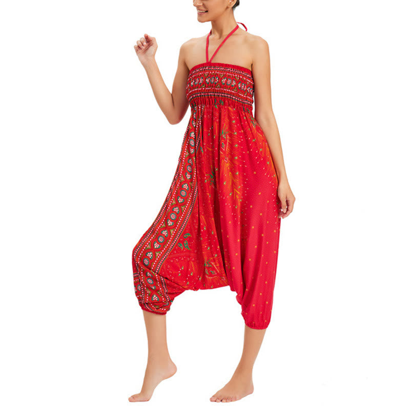 Pantaloni harem larghi e arricciati in piuma di pavone, pantaloni a vita alta, tuta, Buddha Stones Two Style - image 22