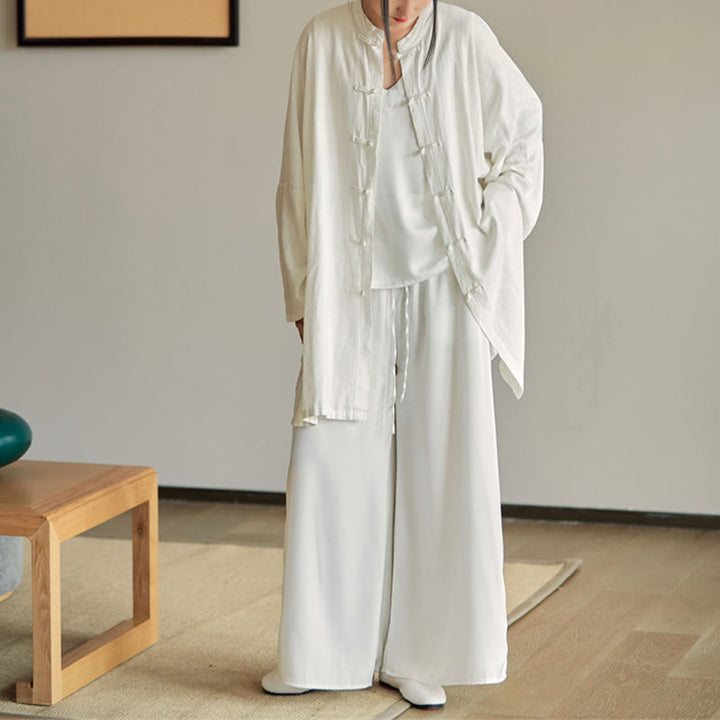 Buddha Stones Plain Frog-Bottone Design Camicia Zen Tai Chi Meditazione Top Abbigliamento Cotone Lino Giacca - image 20