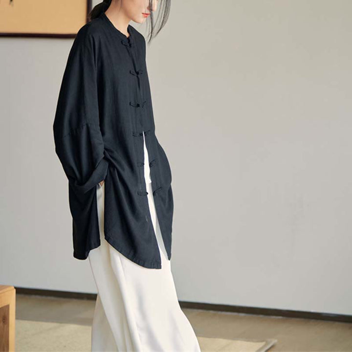 Buddha Stones Plain Frog-Bottone Design Camicia Zen Tai Chi Meditazione Top Abbigliamento Cotone Lino Giacca - image 29