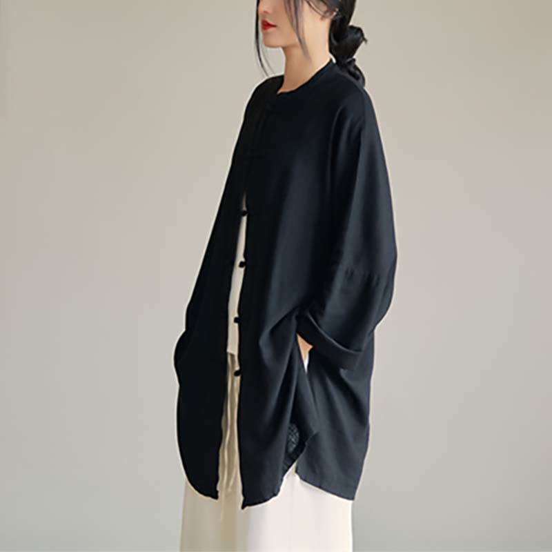 Buddha Stones Plain Frog-Bottone Design Camicia Zen Tai Chi Meditazione Top Abbigliamento Cotone Lino Giacca - image 27