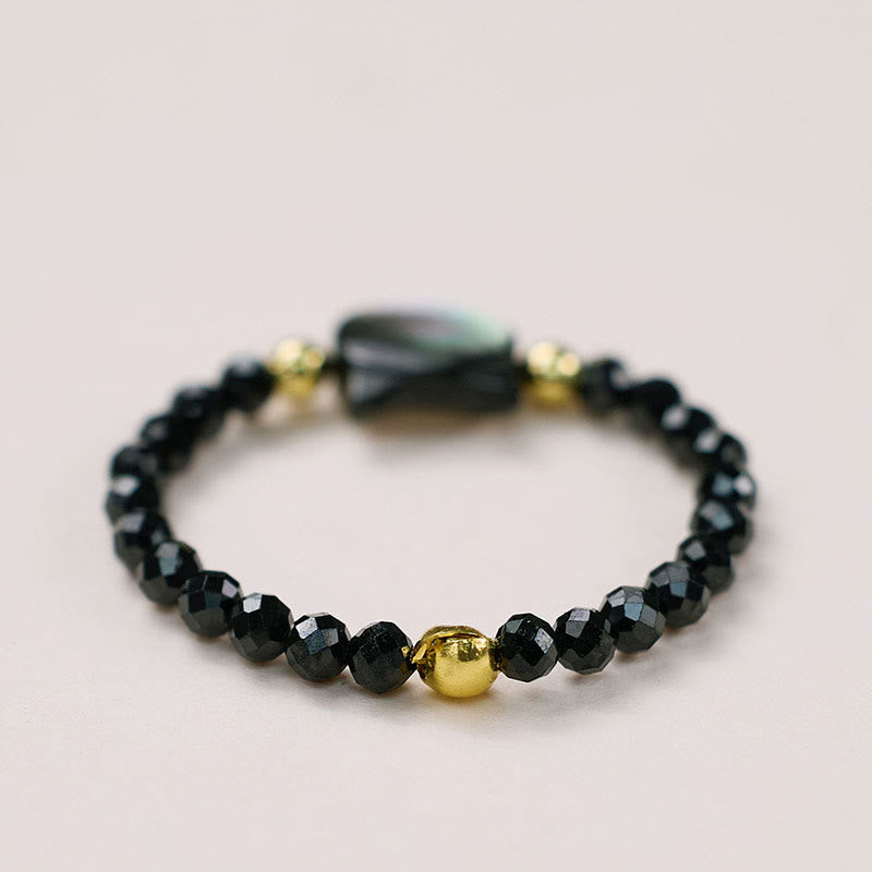 Buddha Stones Pietra Tridacna Naturale Gatto Grazioso Anello di Benedizione in Oro 14K - image 4