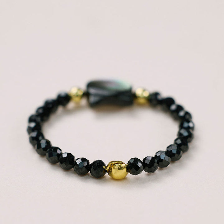 Buddha Stones Pietra Tridacna Naturale Gatto Grazioso Anello di Benedizione in Oro 14K - image 4