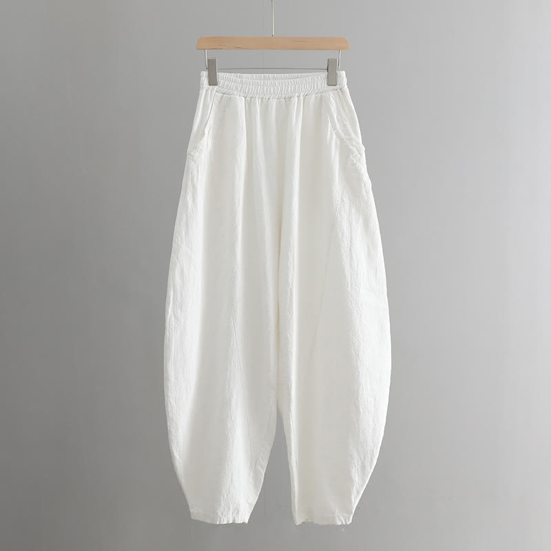 Pantaloni harem yoga larghi tinta unita con tasche Buddha Stones - image 28