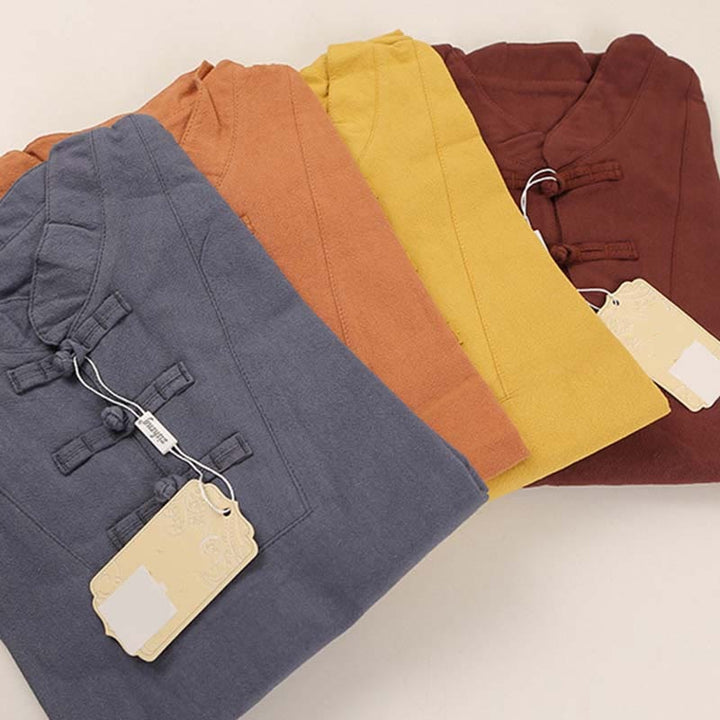 Buddha Stones 2 pezzi da donna manica corta maglietta top pantaloni meditazione zen tai chi cotone lino abbigliamento set - image 16