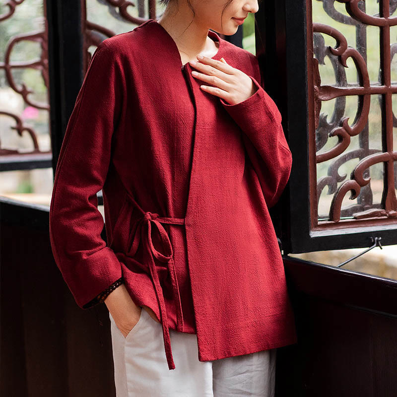 Buddha Stones Giacca a maniche lunghe Camicia Top Pantaloni a gamba larga Zen Tai Chi Yoga Meditazione Abbigliamento
