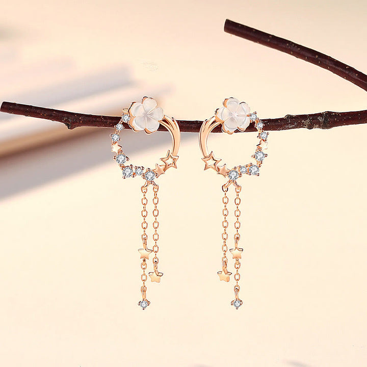Set di orecchini pendenti con collana e farfalla in argento sterling 925 Buddha Stones