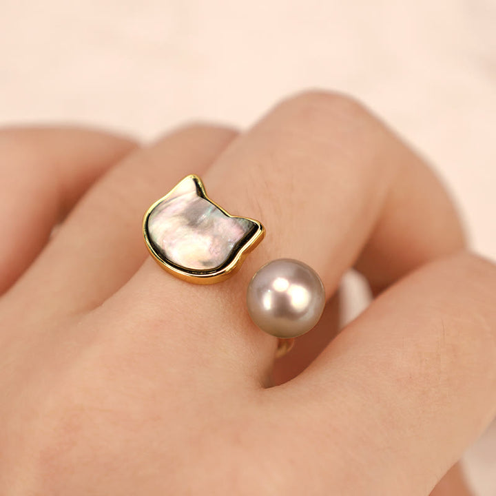 Buddha Stones Perla naturale Rame Gatto Guarigione Collana Ciondolo Orecchini - image 4