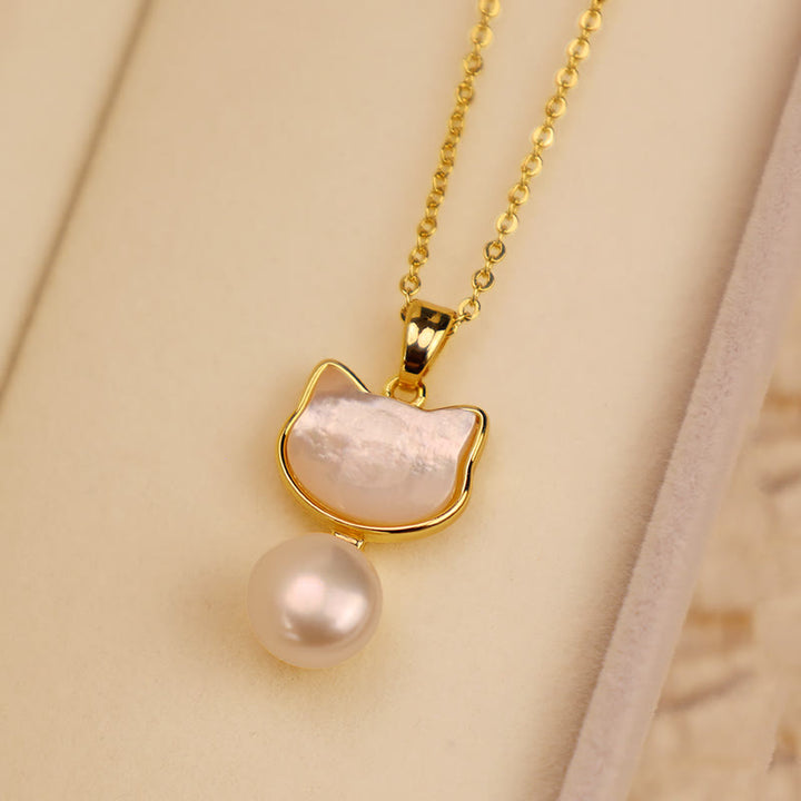 Buddha Stones Perla naturale Rame Gatto Guarigione Collana Ciondolo Orecchini - image 11