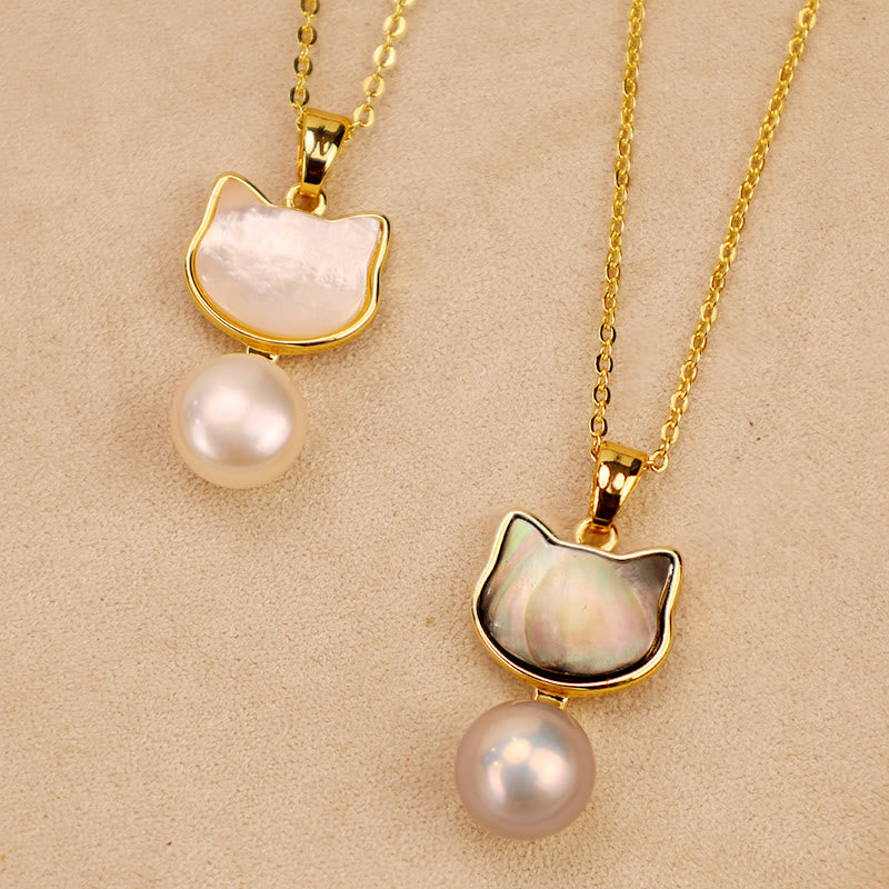 Buddha Stones Perla naturale Rame Gatto Guarigione Collana Ciondolo Orecchini - image 12