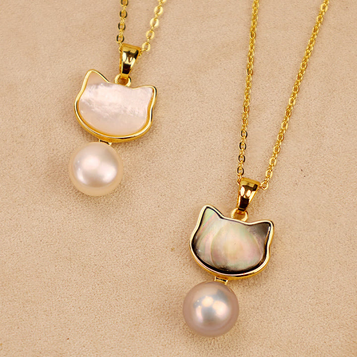 Buddha Stones Perla naturale Rame Gatto Guarigione Collana Ciondolo Orecchini - image 12