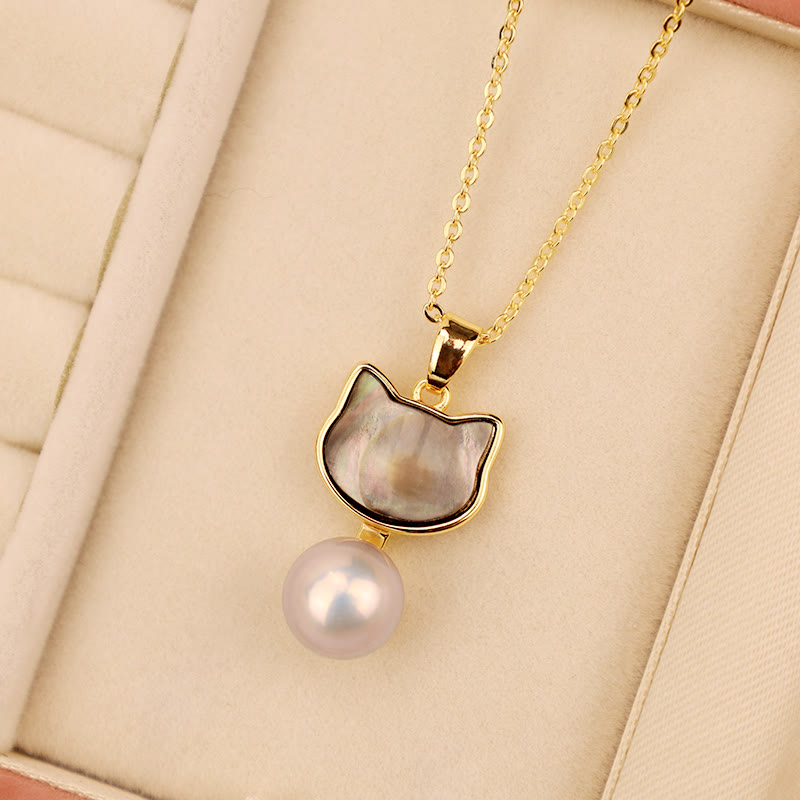 Buddha Stones Perla naturale Rame Gatto Guarigione Collana Ciondolo Orecchini - image 6