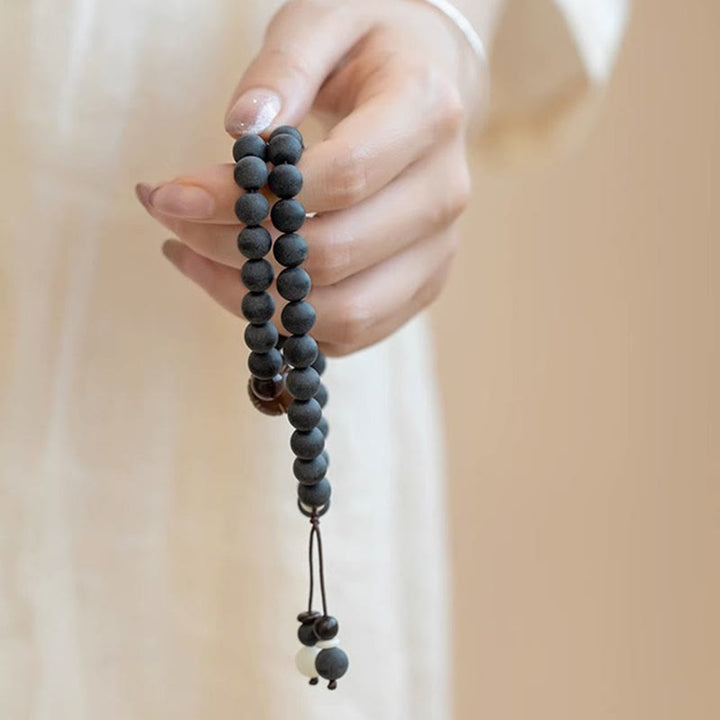 Braccialetto di guarigione Bodhi Lotus con doppio strato di cipresso tibetano Buddha Stones